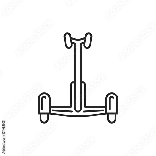 Electric gyroscooter black line icon. City transport rental. Pictogram for web, mobile app, promo. UI UX design element. Editable stroke