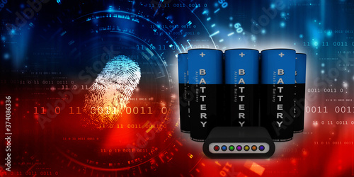 3d rendering Transmitter WiFi with battery