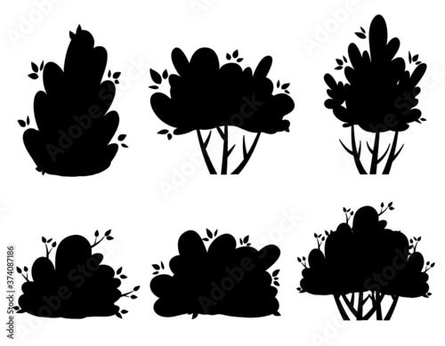 set of vector silhouettes