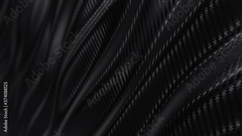 Carbon wave soft pattern background. Seamless motion loop. 3D animation