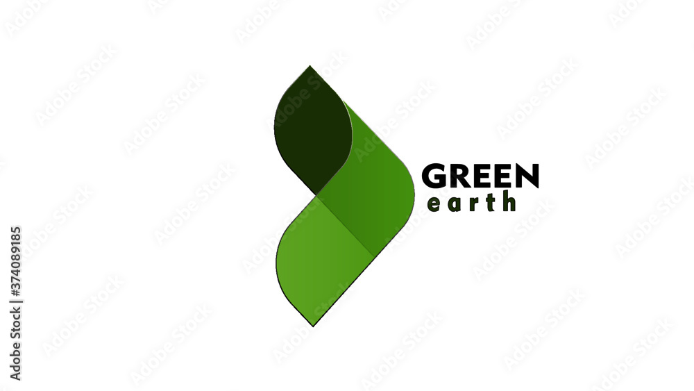 Vector illustration of Green earth logo Vector illustration of Green earth logo