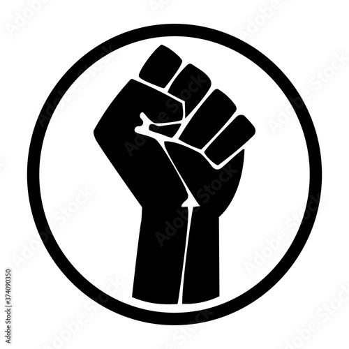 The raised fist symbol of solidarity and support in circle vector illustration 