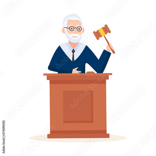 
A senior judge illustration design, judiciary concept 
