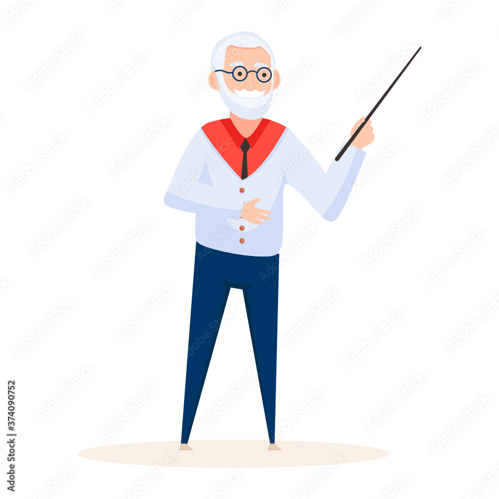 Male holding a stick, profesor in editable flat style
Male holding a stick, profesor in editable flat style
