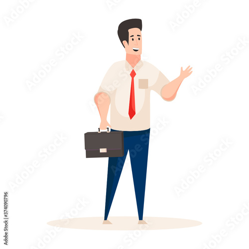 
Design of salesman in editable flat style 
