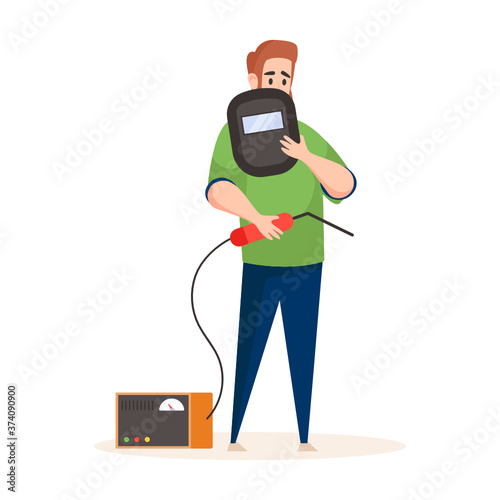 
Illustration of welder in flat design.
