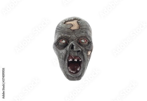 zombie portrait isolated on white background