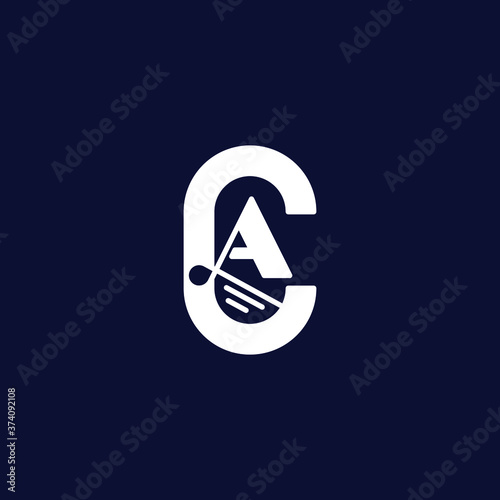 AC elegant logo template in color, vector, CA,AC ,C ,A Abstract letters Logo Monogram
