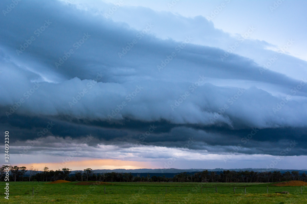 Incredible storm over the countryside in Australia