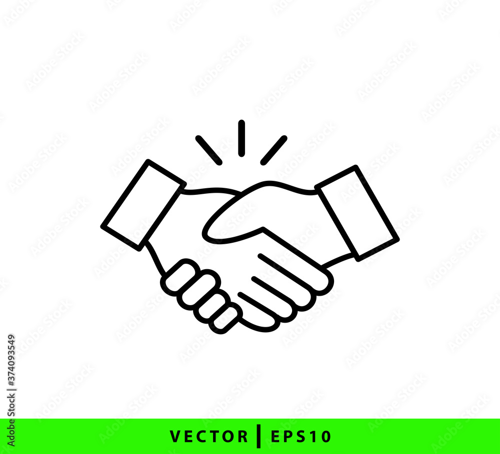 Handshake icon flat style logo template trendy Handshake icon flat style logo template trendy