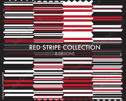 Red Stripe Seamless Pattern Collection