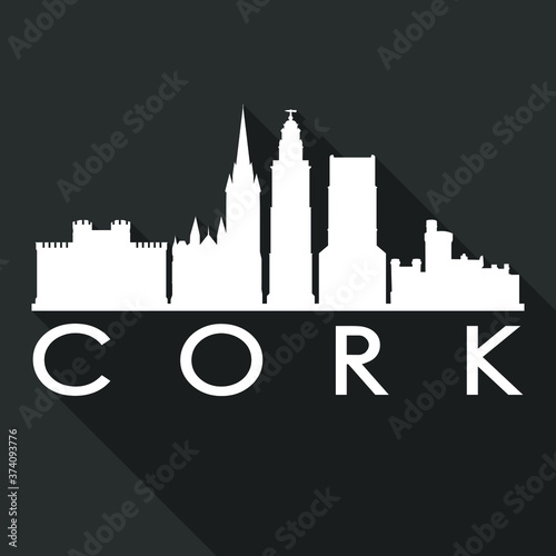 Cork Flat Icon Skyline Silhouette Design City Vector Art Famous Buildings.