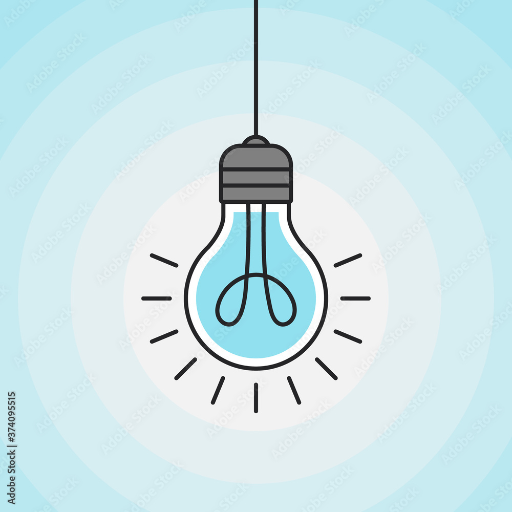 Light bulb idea. Energy and idea symbol. Creative thinking. Vector illustration