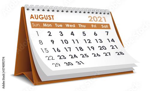 August 2021 calendar