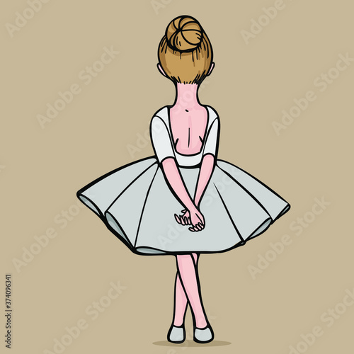 the little balerina stands with her back colored