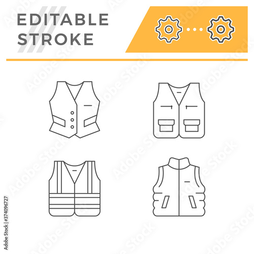 Set line icons of vest