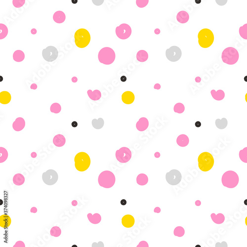 Childish seamless pattern with points.
