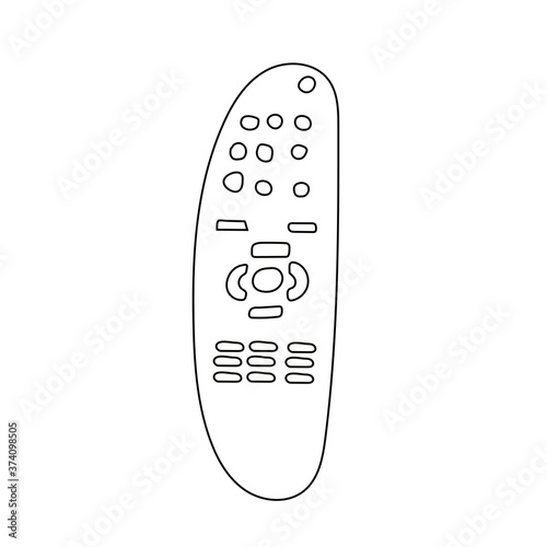 TV remote control doodle. Vector illustration. Buttons.