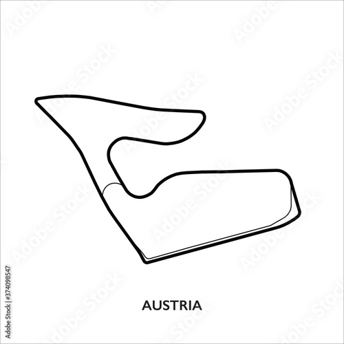 Austria circuit. Motorsport race track vector map