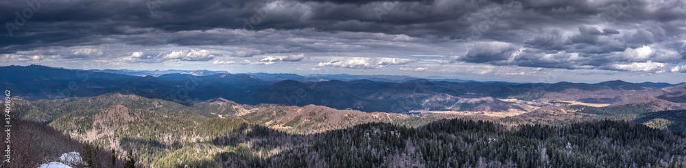 Panoramic view from the Bitoraj peak. Gorski kotar. Croatia.