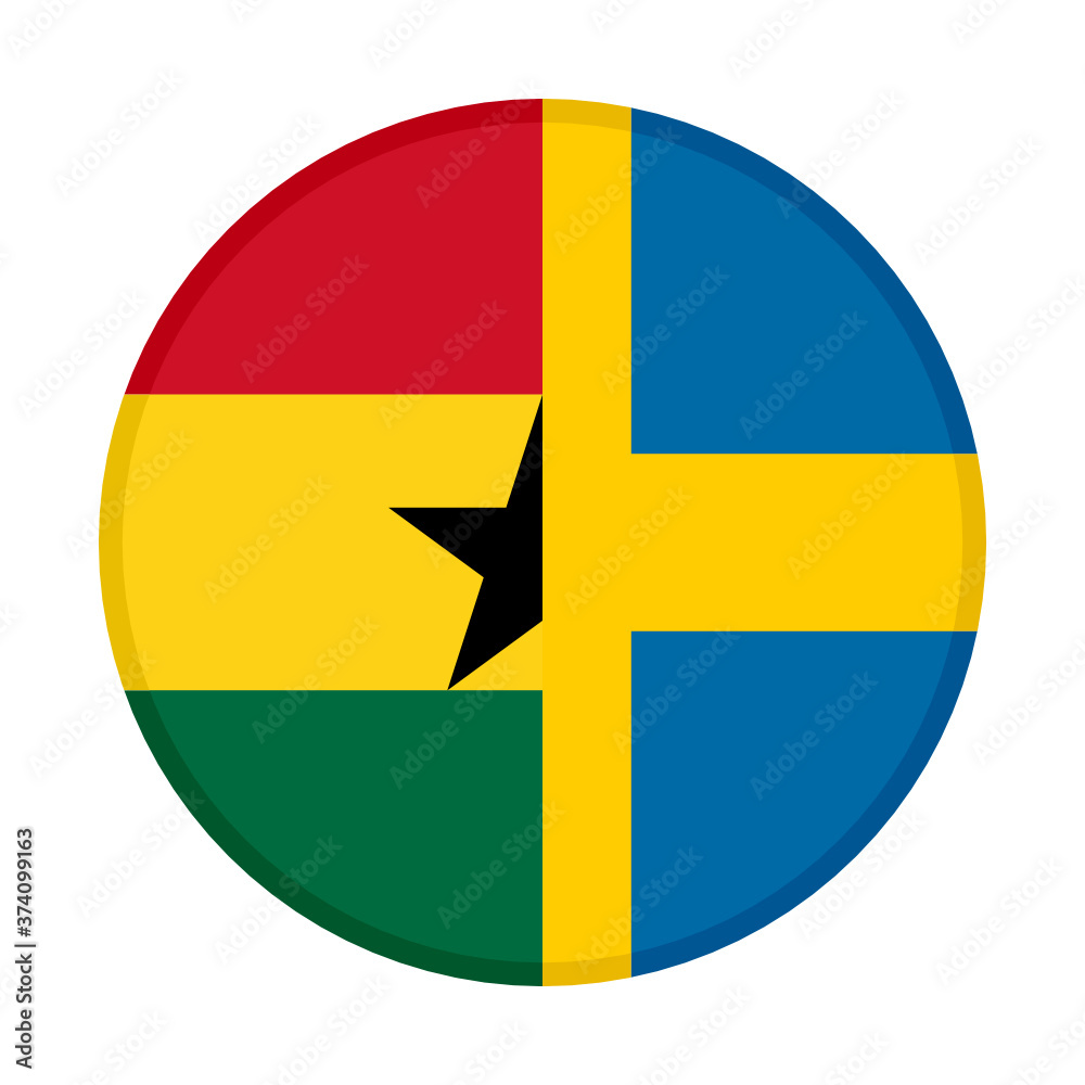 round icon with ghana and sweden flags
round icon with ghana and sweden flags