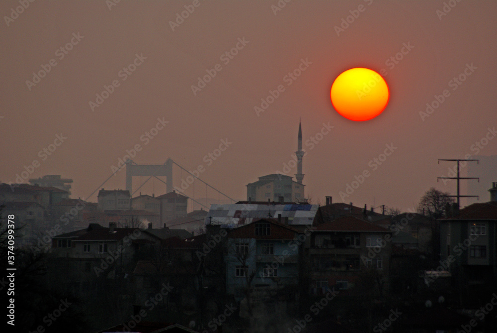 Barrio de Kanlica y puente Fatih. Estrecho del Bosforo .Estambul.Turquia,Asia. Barrio de Kanlica y puente Fatih. Estrecho del Bosforo .Estambul.Turquia,Asia.