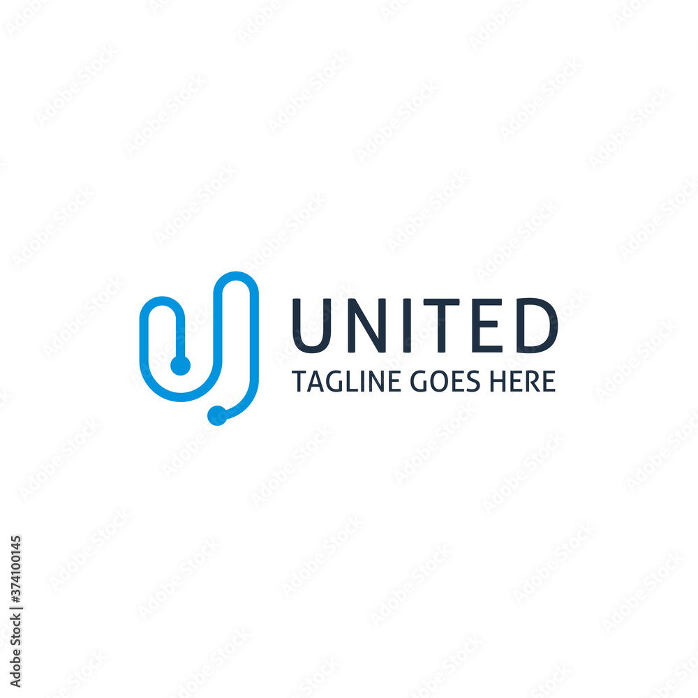 Initial Letter U with simple modern line logo design Initial Letter U with simple modern line logo design
