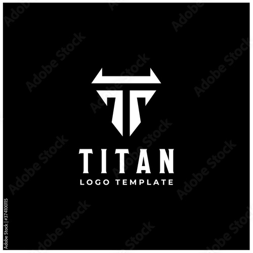 Initial Letter T Titan Shield logo design photo