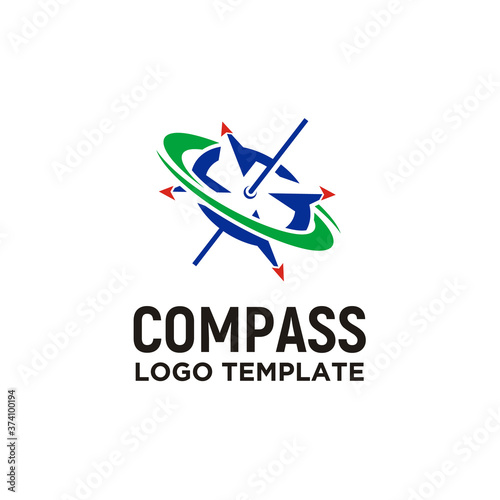 Spin Compass logo design for world global transport business