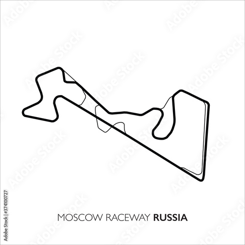 Moscow circuit, Russia. Motorsport race track vector map