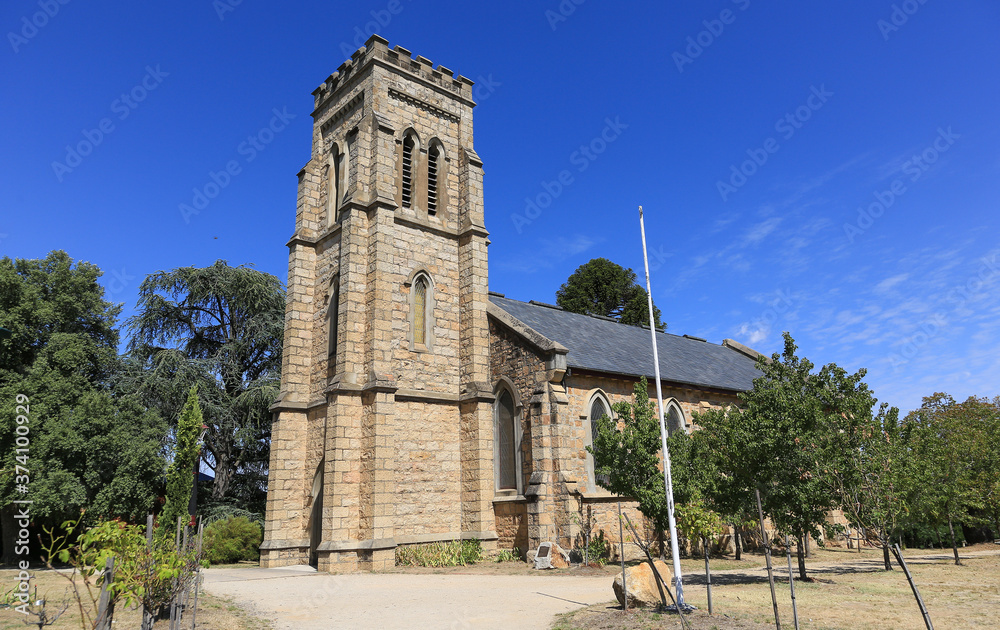 The historic Christ Church (built 1864) in Beechworth, Victoria, Australia. 