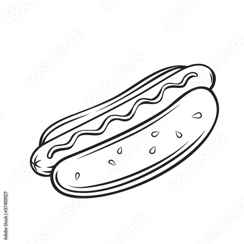 Hot dog cartoon icon