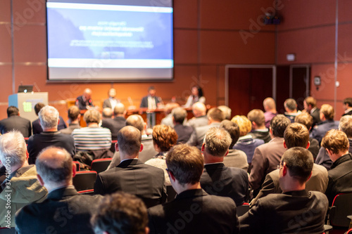 Wallpaper Mural Round table discussion at business convention and Presentation. Audience at the conference hall. Business and entrepreneurship symposium. Torontodigital.ca