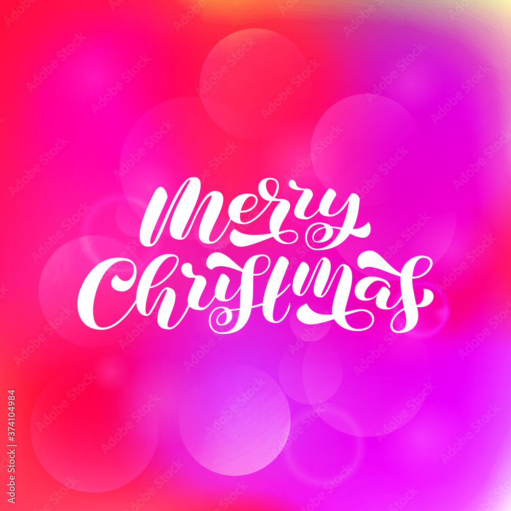 Merry Christmas brush lettering. Vector stock  illustration for poster or banner