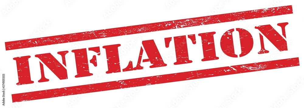 INFLATION red grungy rectangle stamp. INFLATION red grungy rectangle stamp.