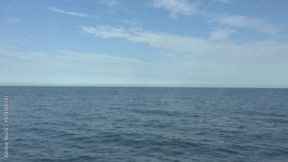 Aerial Flight over ocean, open sea. Dynamic shot flying backward Aerial Flight over ocean, open sea. Dynamic shot flying backward