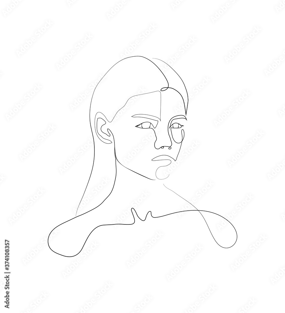 Abstract line art person on white background vector illustration modern style Abstract line art person on white background vector illustration modern style