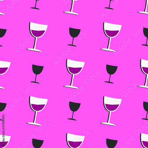 seamless pattern with wine glasses and champagne