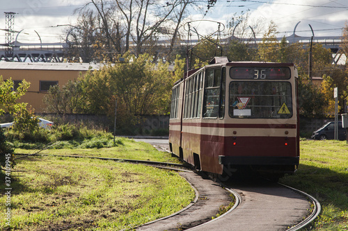 Vintage Soviet tram goes to the depot