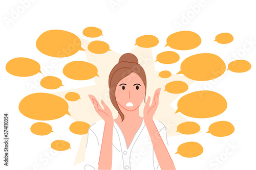Gossip and girl vector illustration cartoon flat design 