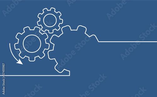 Cogwheels brain. Think big ideas. Gear mechanism settings tools template banner. Funny vector cog signs. Cogwheel strategy teamwork concept icons. 
Gears in Progress. Cogs wheels pictogram.