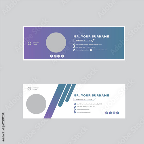 Professional Personal Corporate Business email signature  vector design Template
