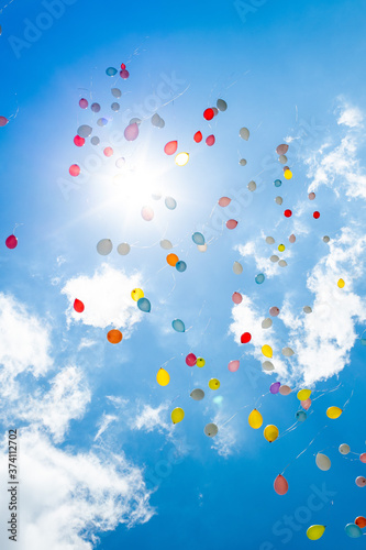 Colorful balloons in the sky