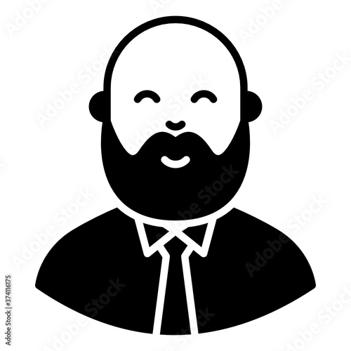 
Man having bear characters executive solid style 
