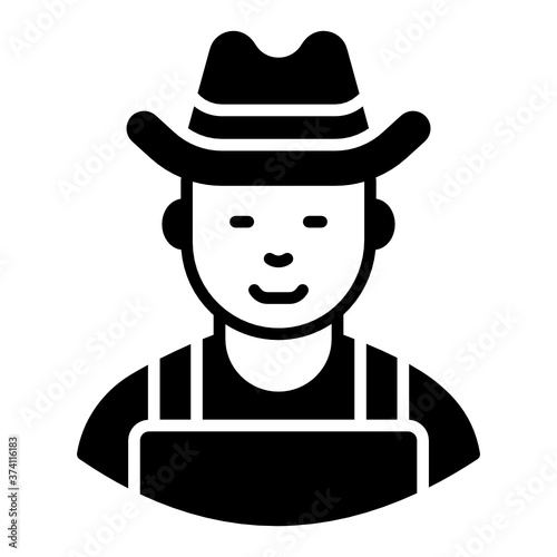 
Design of farmer in modern flat style. greenskeeper
