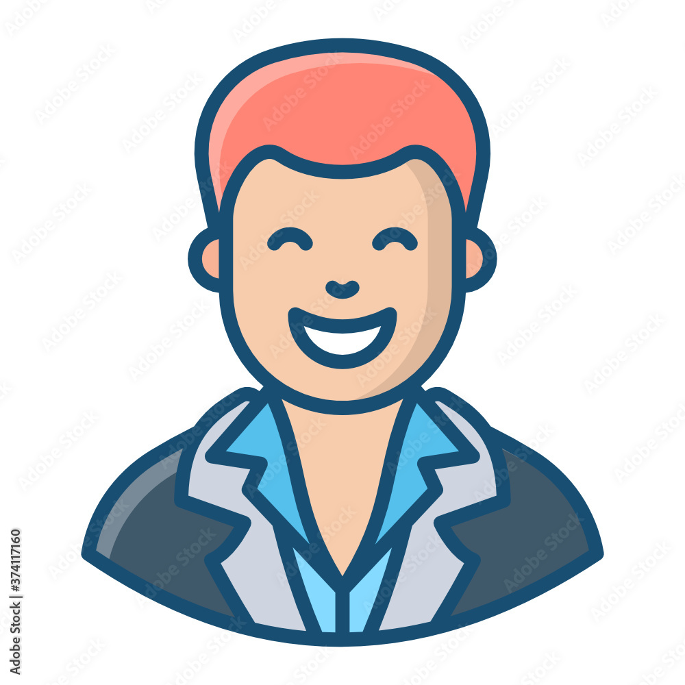 Young con man vector in modern flat style
Young con man vector in modern flat style