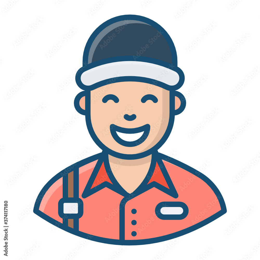 
Delivery man icon in flat design, delivery boy

