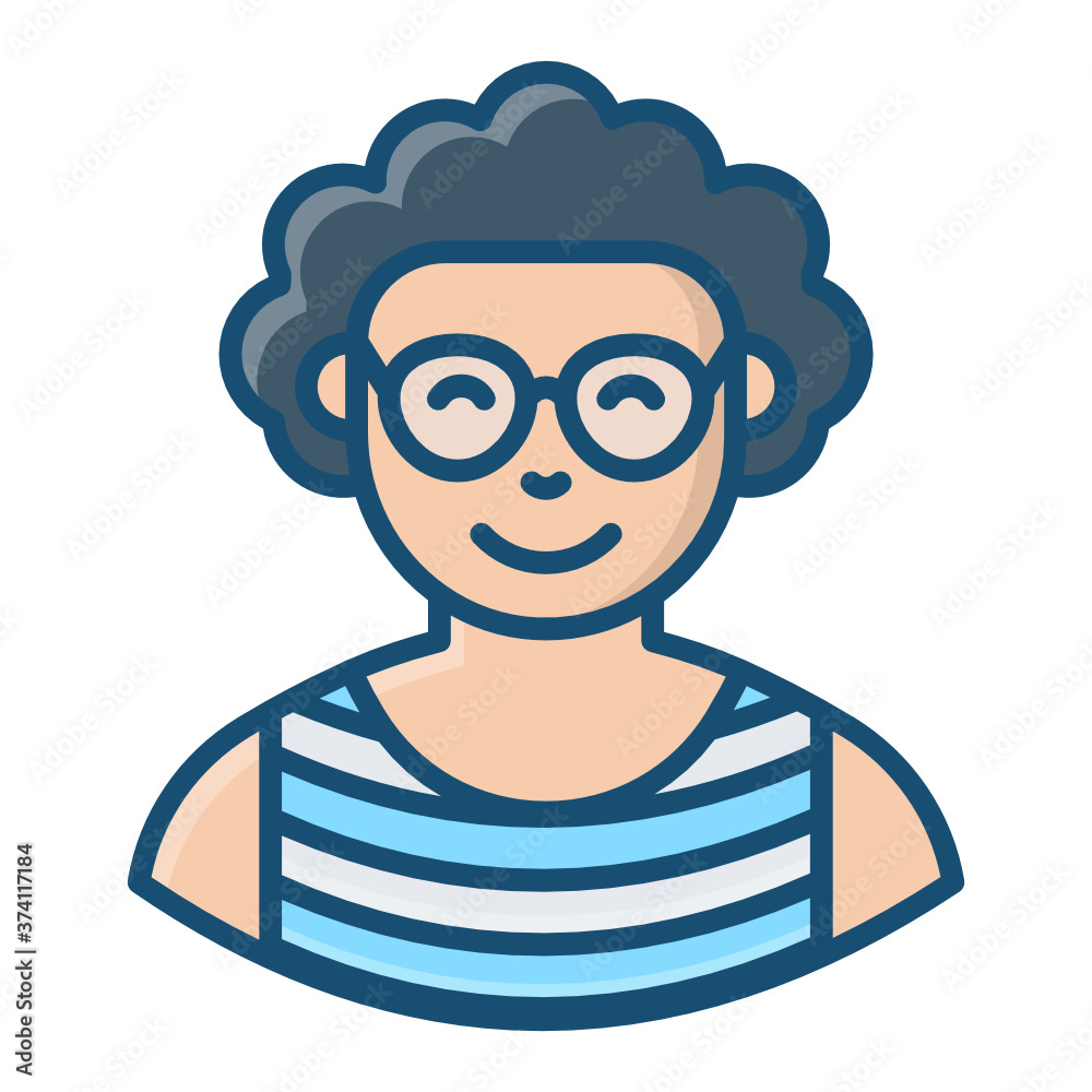 
Man wearing glasses, designer vector style 
