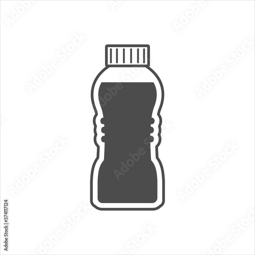 Plastic bottle flat icon.Vector illustration of blue plastic water bottle icons.