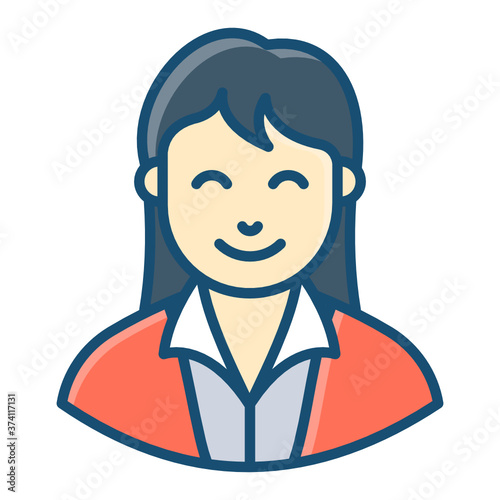 
A man avatar wearing business suit, clerk flat vector style 
